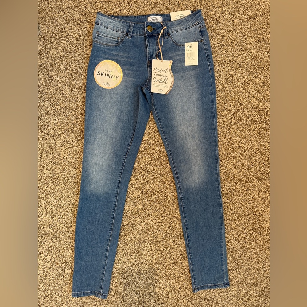 Royalty For Me Mid-Rise Skinny Blue Jeans
